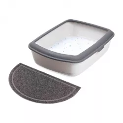 Půlkruhová PVC předložka šedá k WC 41 x 25 cm TRIXIE