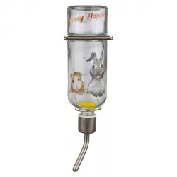 Skleněná napáječka Honey & Hopper s kovovým pítkem 500ml TRIXIE