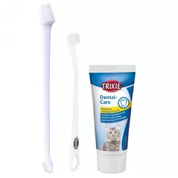 Sada dentální hygieny pro kočky (pasta se sýrovou příchutí 50g, dva zubní kartáčky) TRIXIE