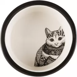 Keramická miska Zentangle pro kočky 0,3l/12 cm bílo/černá TRIXIE