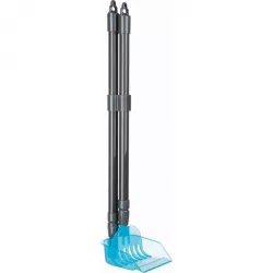 Sběrač na exkrementy s teleskop.tyčí 60-107 cm šedo/modrý