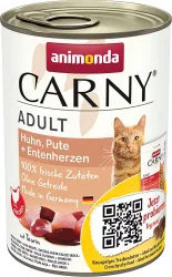 ANIMONDA konzerva CARNY Adult - kuře, krůta+kachní srdce 400g