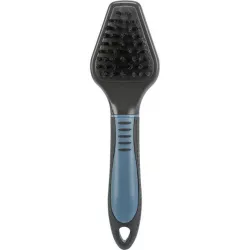 Plastový kartáč oboustranný triangl s kovovými drátky 6x19cm TRIXIE