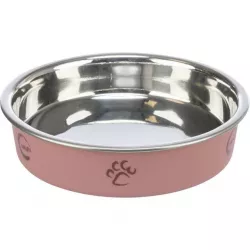 Nerezová miska s bareveným opláštěním pro krátkonosé kočky 0,25l/13 cm TRIXIE