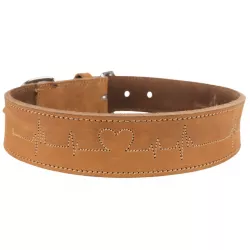 Rustic kožený obojek Heartbeat, M: 38-47cm/40mm, hnědá TRIXIE
