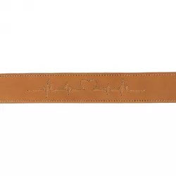 Rustic kožený obojek Heartbeat, M: 38-47cm/40mm, hnědá TRIXIE