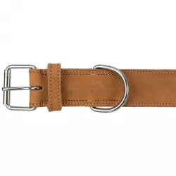 Rustic kožený obojek Heartbeat, M: 38-47cm/40mm, hnědá TRIXIE