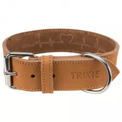 Rustic kožený obojek Heartbeat, M: 38-47cm/40mm, hnědá TRIXIE