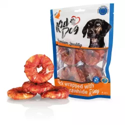 KIDDOG kachní masíčko na buvolím kroužku 4ks