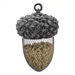 Žalud - zásobník na ptačí krmivo, 700 ml/14×22 cm, pryskyřice/kov, hnědá/bílá TRIXIE