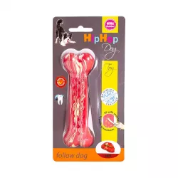 Antibakteriální dentální kost s vůní hovězího steaku HipHop přírodní guma 13,5 cm HipHop Dog