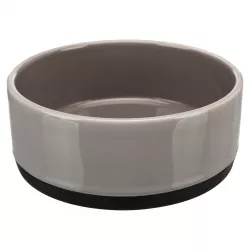 Keramická miska s gumovovým okrajem, 0,75l/ ø 16cm, šedá TRIXIE Keramická miska s gumovovým okrajem, 0,75l/ ø 16cm, šedá TRIXIE
