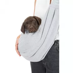 SOFT front carrier - přední látkové nosítko/taška, 22 x 20 x 60 cm, světlešedá/mátová (max. 5kg) TRIXIE