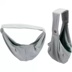 SOFT front carrier - přední látkové nosítko/taška, 22 x 20 x 60 cm, světlešedá/mátová (max. 5kg) TRIXIE