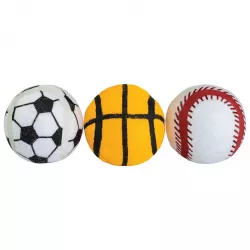 Balení-tenisový míč sportovní pískací 6,5 cm HIPHOP DOG (3 ks v bal.)