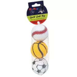 Balení-tenisový míč sportovní pískací 6,5 cm HIPHOP DOG (3 ks v bal.)