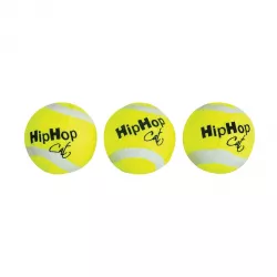 Balení-tenisový míček s rolničkou 4 cm HIPHOP CAT (3 ks v bal.)