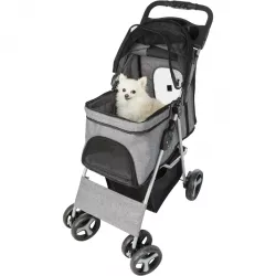 Kočárek pro psy BUGGY, rychlosklápěcí, 47 x 100 x 80cm, 4,9kg, šedá TRIXIE
