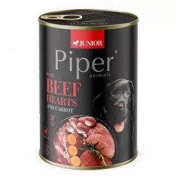 PIPER JUNIOR s hovězím srdcem a mrkví, konzerva pro štěňata 400g PIPER JUNIOR s hovězím srdcem a mrkví, konzerva pro štěňata 400g