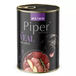 PIPER JUNIOR s telecím a jablky, konzerva pro štěňata 400g