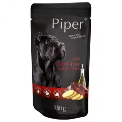 PIPER s hovězími játry a bramborami, kapsička pro psy 150 g