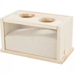 Písková lázeň, pro myši/křečky, dřevěná, 20 x 12 x 12 cm TRIXIE