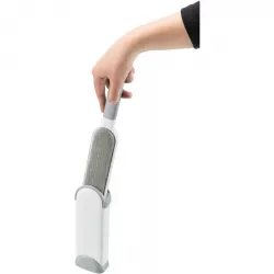 Kartáč na odstranění srsti z textilu, s čistící základnou, 33cm, bílá/šedá TRIXIE