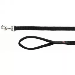 Vodítko PREMIUM s vyplněnou rukojetí 1m/20mm (M-L), - černá TRIXIE