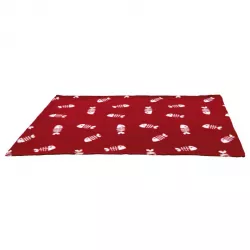 Flísová deka BEANY 100x70cm, - vínová s rybí kostrou TRIXIE