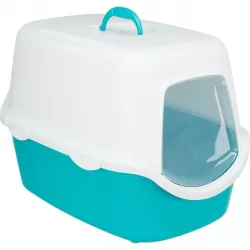 WC VICO kryté s dvířky, bez filtru 56 x 40 x 40 cm, - tyrkysově/bílá TRIXIE