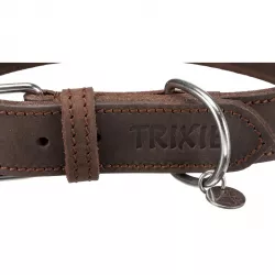 Kožený obojek RUSTIC, S-M: 34-40 cm/ 25 mm, tmavě-hnědá TRIXIE