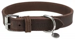 Kožený obojek RUSTIC - tmavě-hnědá M-L:42-48cm/25mm TRIXIE