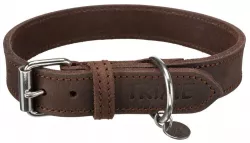 Kožený obojek RUSTIC - tmavě-hnědá M-L:42-48cm/25mm TRIXIE