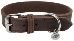 Kožený obojek RUSTIC - tmavě-hnědá TRIXIE