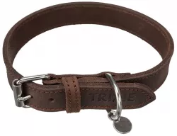 Kožený obojek RUSTIC - tmavě-hnědá TRIXIE