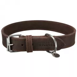 Kožený obojek RUSTIC - tmavě-hnědá TRIXIE