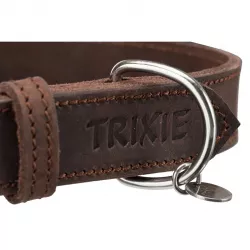 Kožený obojek RUSTIC - tmavě-hnědá TRIXIE