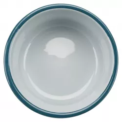 Set keramických misek v kovovém stojánku, 2 × 0.25 l/ø 13 cm, petrolejová/šedá TRIXIE