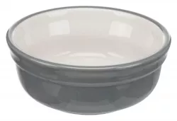 Set keramických misek v kovovém stojánku, 2 × 0.25 l/ø 13 cm, petrolejová/šedá TRIXIE