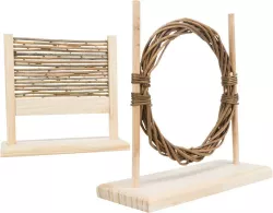 Agility set pro hlodavce - překážka, kruh, dřevo/proutí, 28 × 26 × 12 cm TRIXIE