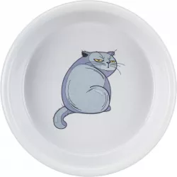 Keramická miska s motivem kočky, 0.25 l/ø 13 cm, šedá TRIXIE