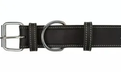 RUSTIC kožený obojek Heartbeat L-XL:55-65cm/40mm - černá TRIXIE
