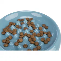 Slow Feed, keramická miska k pomalému krmení, 0.25 l/ø 18 cm, modrá, šedá TRIXIE