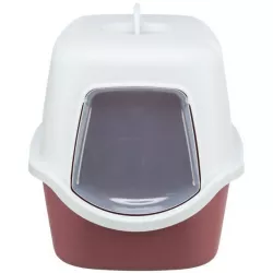 WC VICO kryté s dvířky, bez filtru 56 x 40 x 40 cm, vínová/bílá TRIXIE