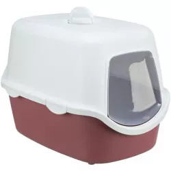 WC VICO kryté s dvířky, bez filtru 56 x 40 x 40 cm, vínová/bílá TRIXIE