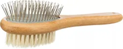 Kartáč oboustranný, přírodní štětiny / drátěné štětiny, bambus 6 x 22 cm TRIXIE