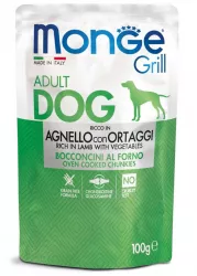 MONGE GRILL kapsička jehněčí se zeleninou pro psy 100g MONGE GRILL kapsička jehněčí se zeleninou pro psy 100g