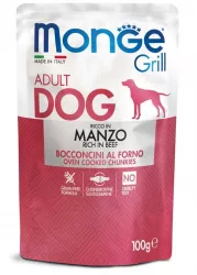 MONGE GRILL kapsička s hovězím masem pro psy 100g MONGE GRILL kapsička s hovězím masem pro psy 100g