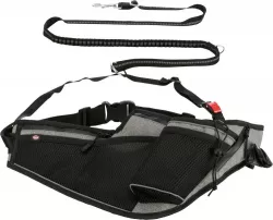 Joggingový pás s vodítkem, pás: 70-130 cm, vodítko 1.15-1.50 m, 20mm, šedá TRIXIE Joggingový pás s vodítkem, pás: 70-130 cm, vodítko 1.15-1.50 m, 20mm, šedá TRIXIE