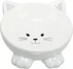 Keramická miska ergonomická 0.15 l/ø 14 cm, vyvýšená, tvar kočka TRIXIE